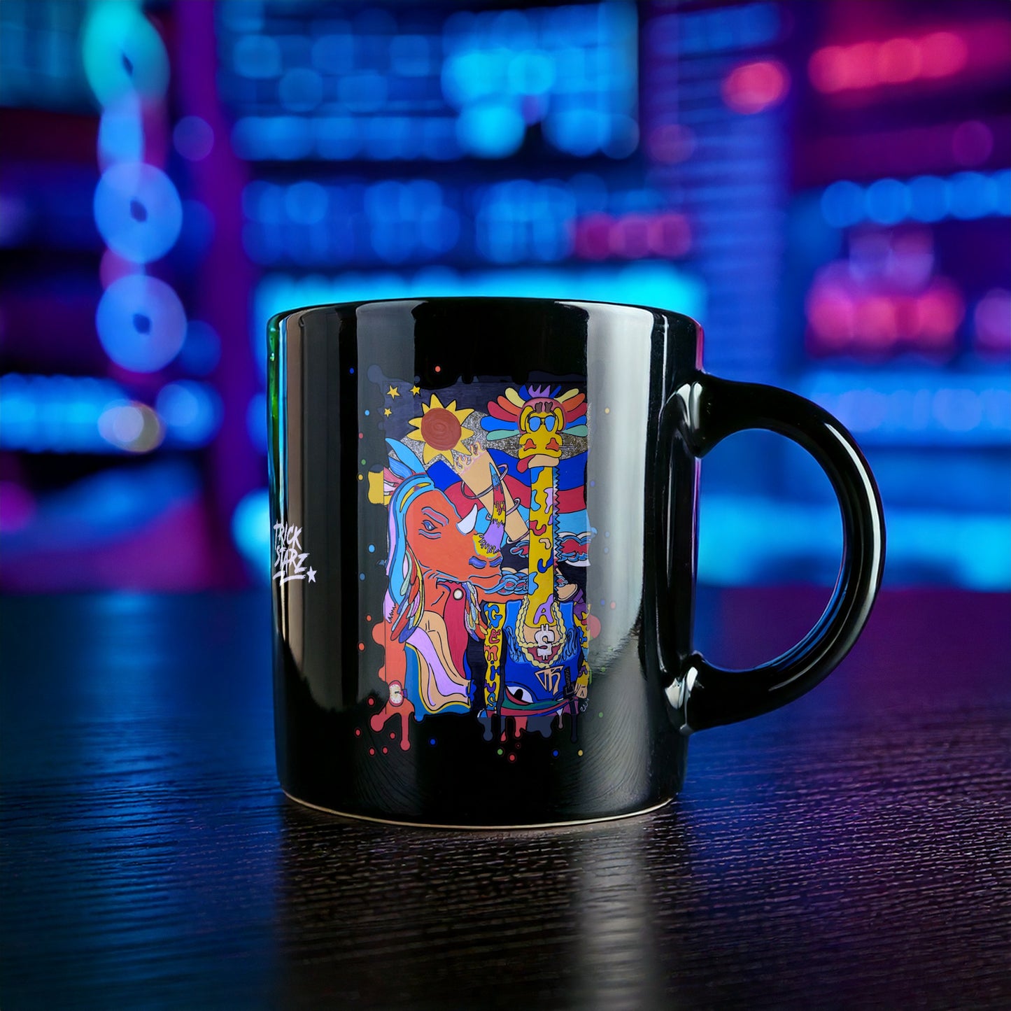 High · Black Glossy Mug