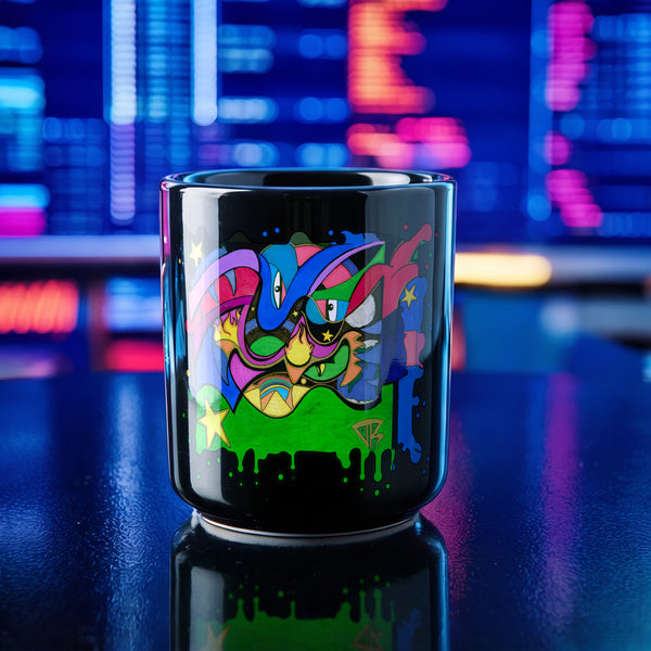 Moon · Black Glossy Mug