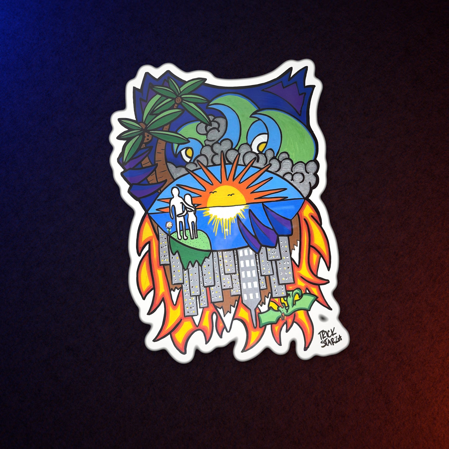 Wave · Kiss-Cut Sticker