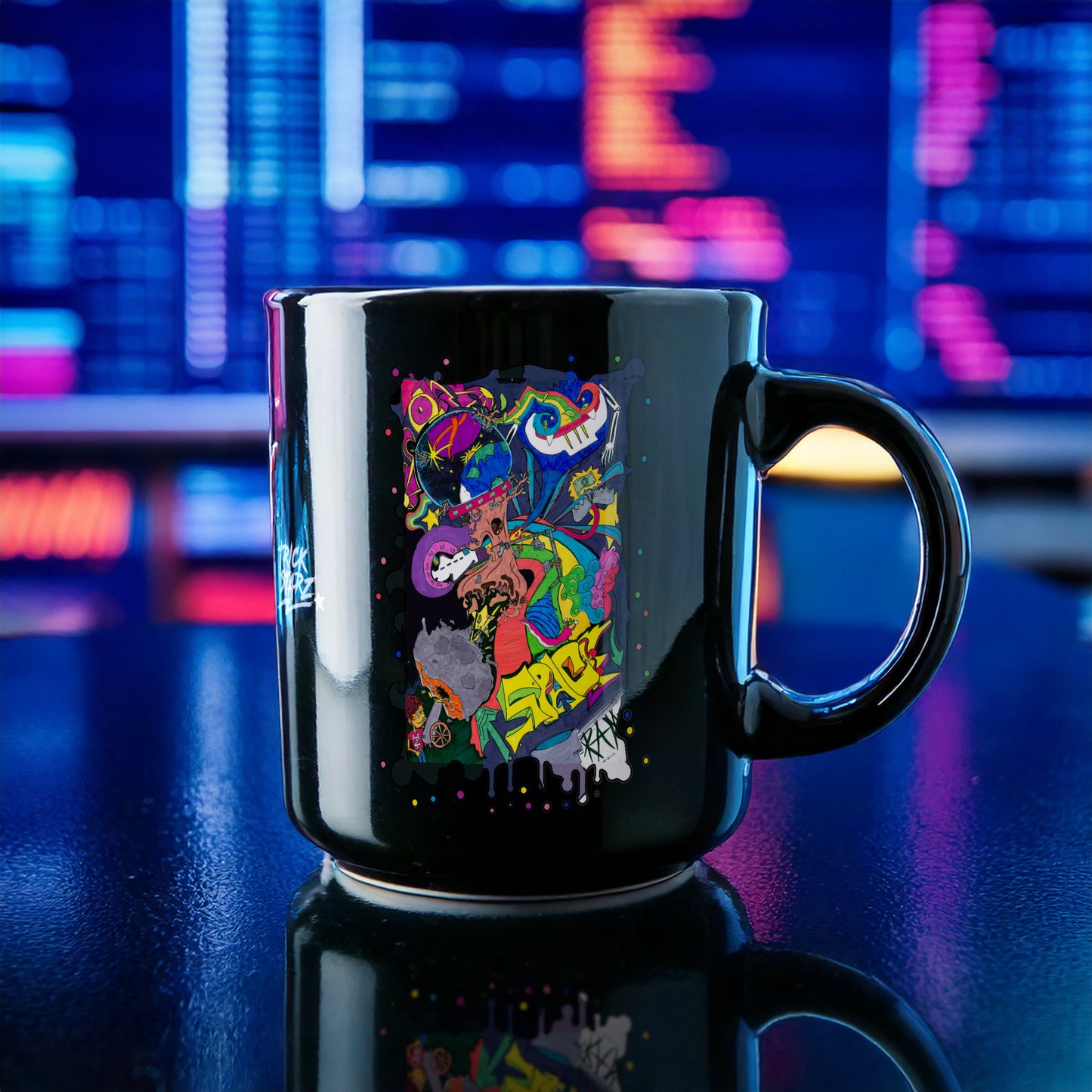 Space · Black Glossy Mug