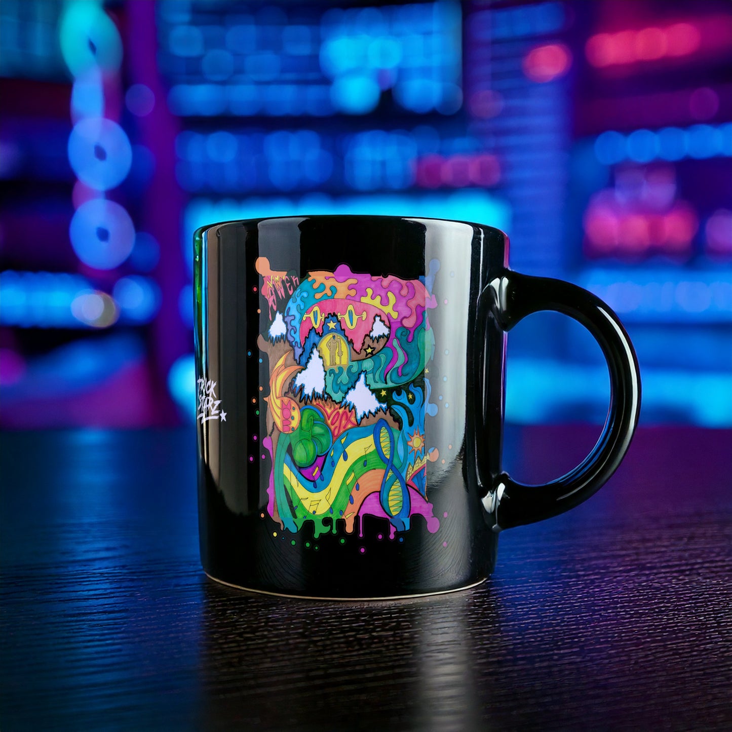 Rose · Black Glossy Mug
