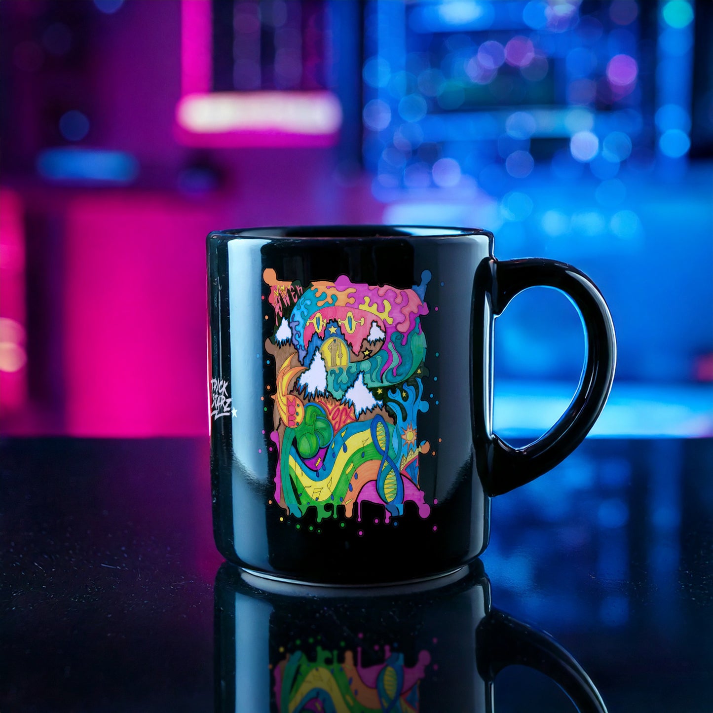 Rose · Black Glossy Mug