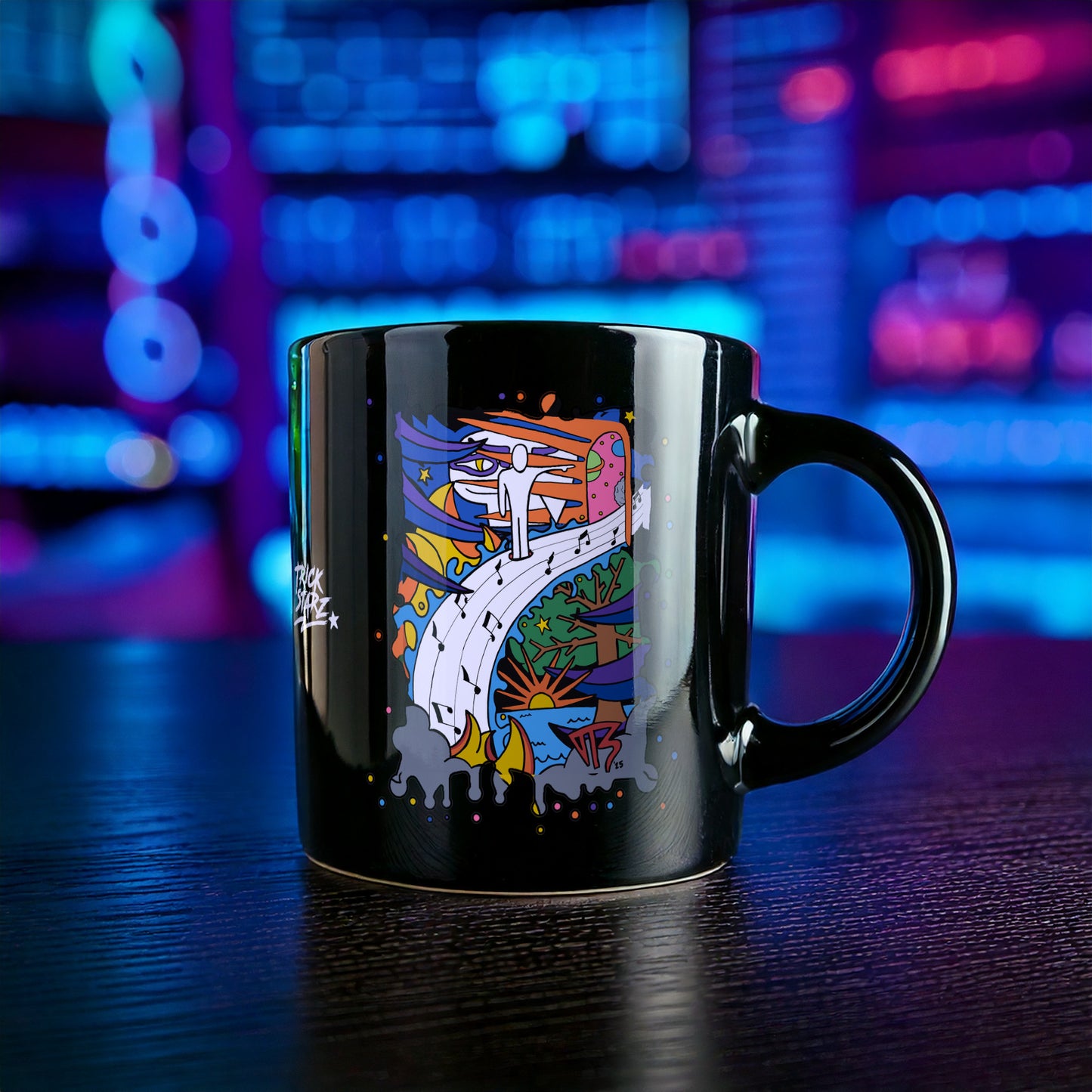 MUSIC · Black Glossy Mug