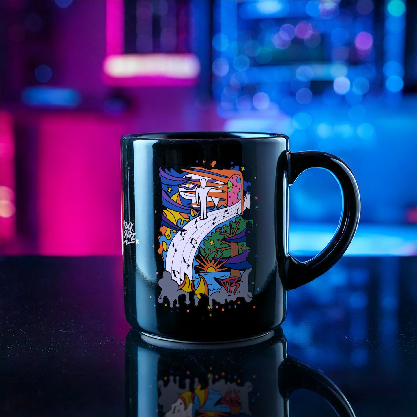 MUSIC · Black Glossy Mug