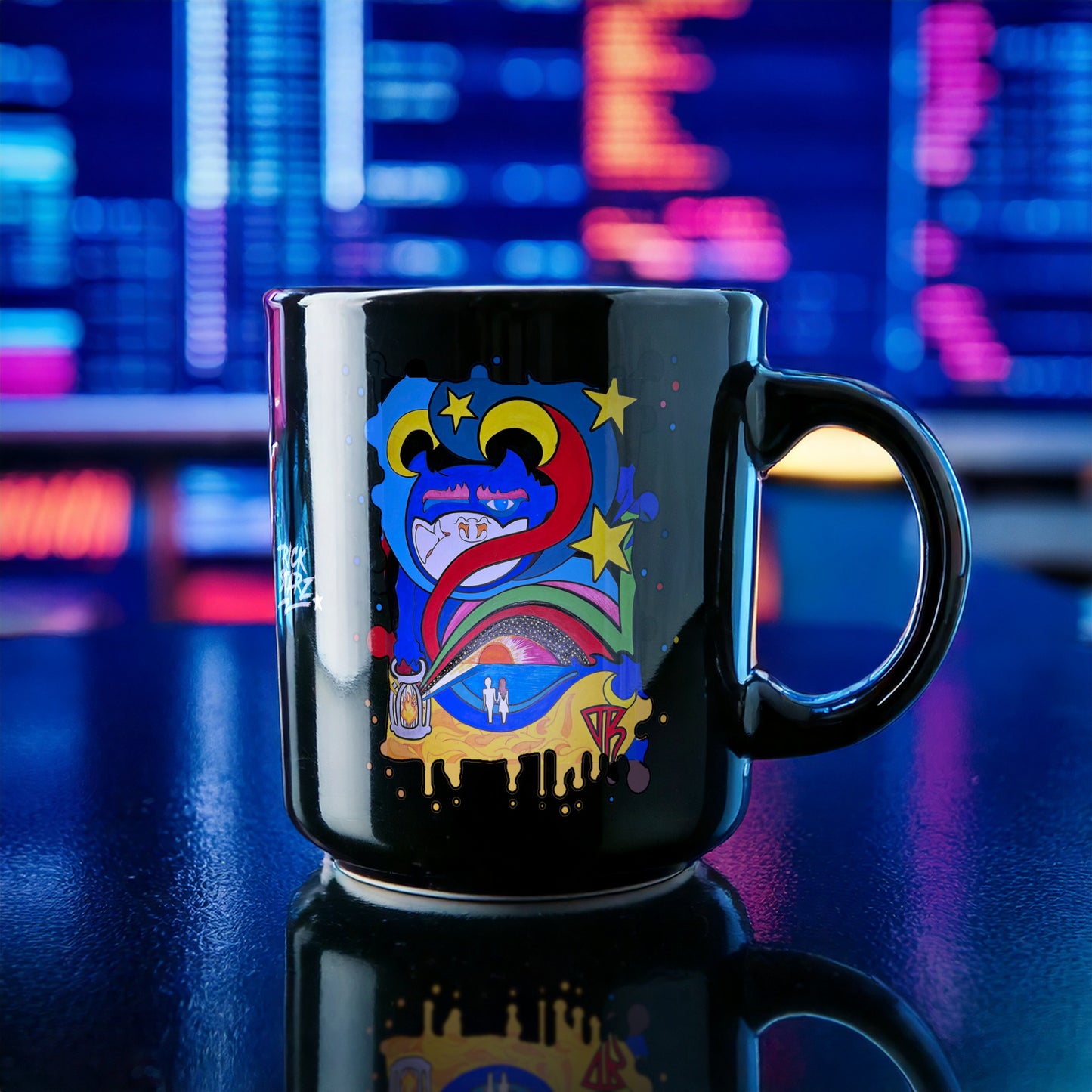 Light · Black Glossy Mug