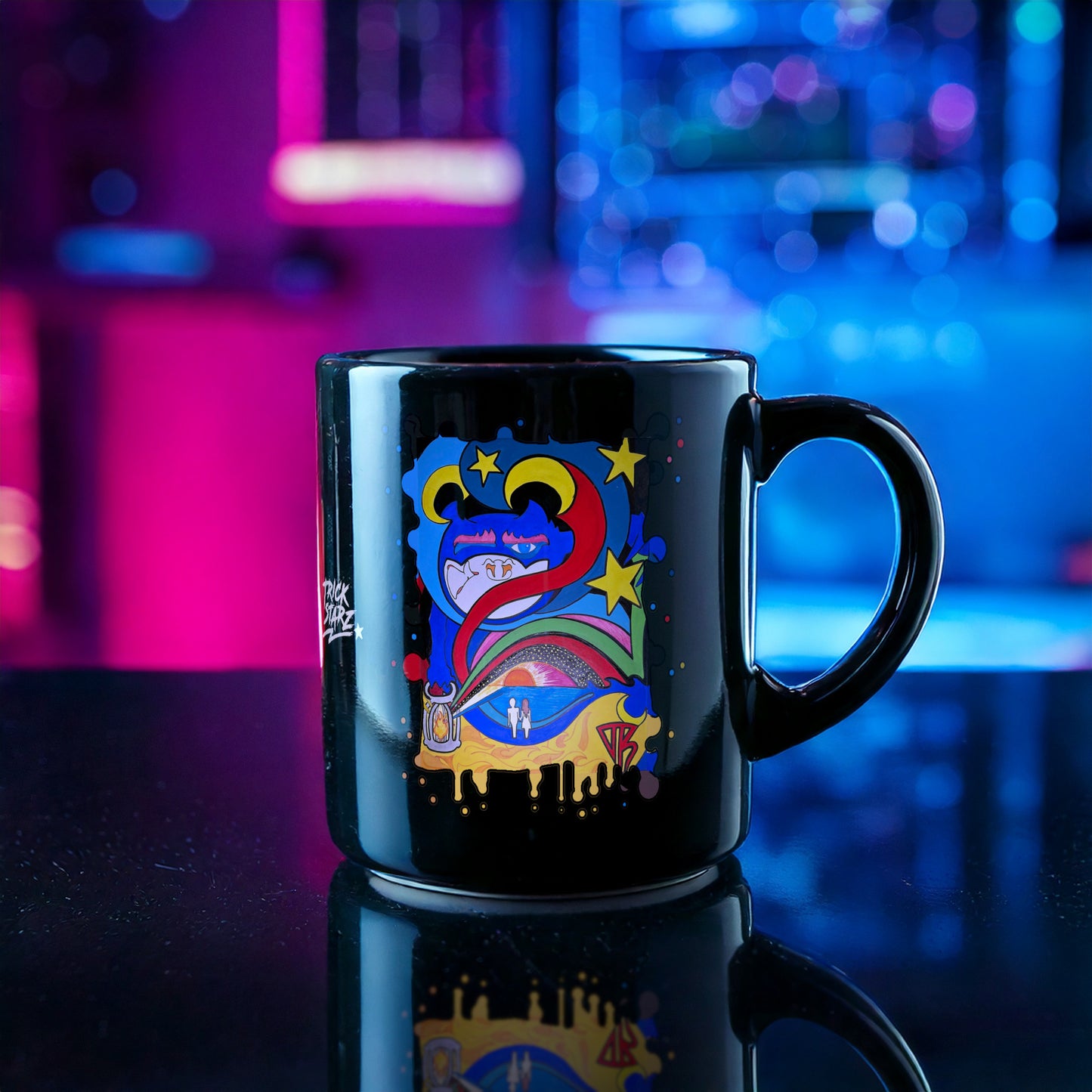 Light · Black Glossy Mug