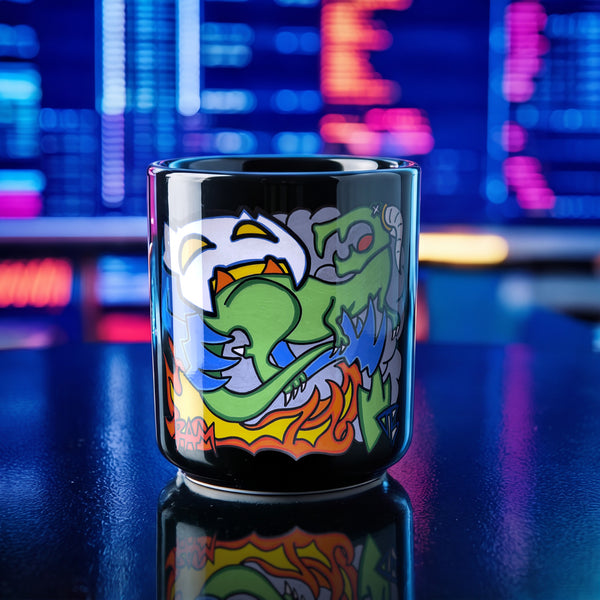 Fire · Black Glossy Mug