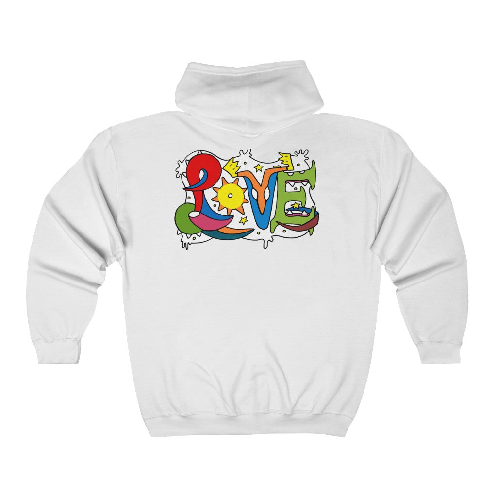 Love Zip-Up Artwork Hoodie | Zip-Up Hoodie | Three Star Love Zip-Up Artwork Hoodie | Zip-Up Hoodie | Three Star