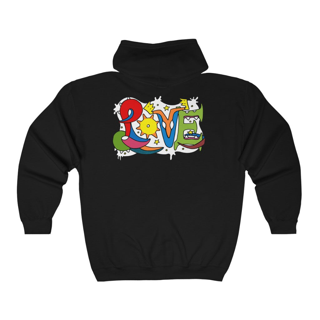 Love Zip-Up Artwork Hoodie | Zip-Up Hoodie | Three Star Studios